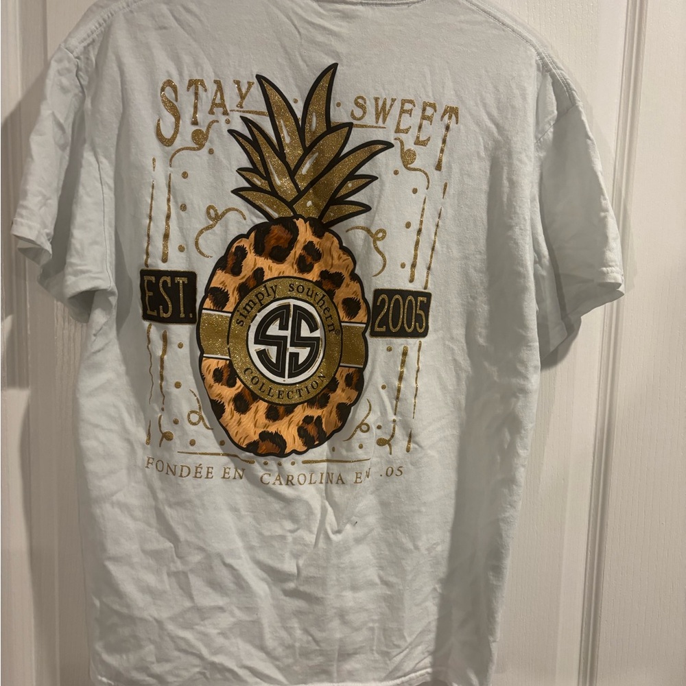 Simply Southern Womens White Graphic T-Shirt